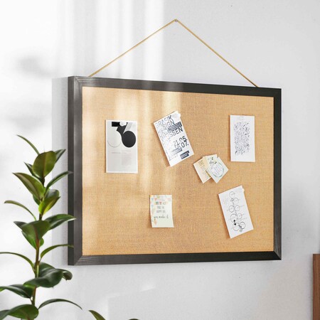 Flash Furniture Juno Rustic Wall Mount Linen Board w/Wood Push Pins, 20x30, Black HGWA-LINEN-20X30-BLK-GG